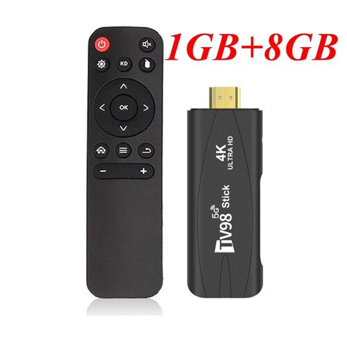 1 Go 8 Go - TV98 Mini TV Stick Android 12.1, 4K, 2.4G, 5G, Récepteur TV, Décodeur, Lecteur MultiXXL Intelligent, Récepteur TV, Wifi, H.dissis