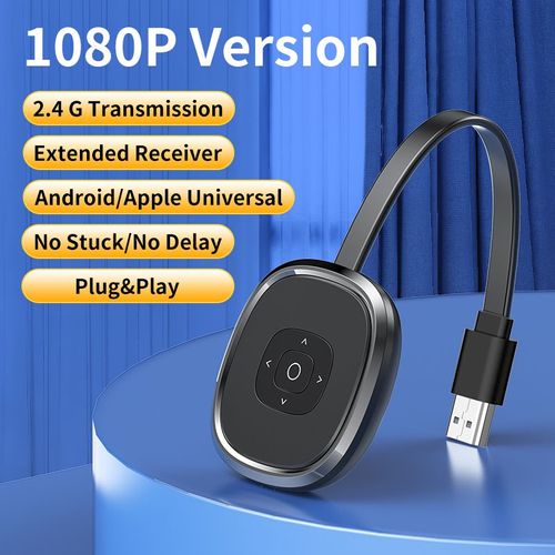 1080p-2.4g - Unnexhaus- Dongle vidéo HDMI sans fil, Wi-Fi, 5G, 4K TV, câble miroir, adaptateur émetteur, iPhone, Android, iOS, Miracast