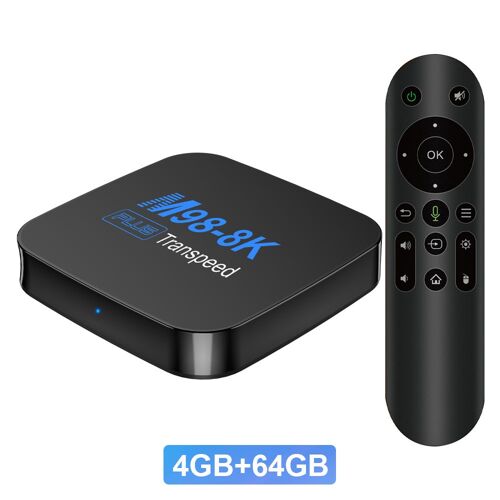 Télécommande vocale 4G64G - Smart Home Media First, Android 13 TV Box, Prise en charge 8K RL Touristors, WiFi 2.4G, 5G, HDR10 BTpig Ethernet, Allwinner H618