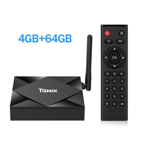 4 Go64 Go - Tanix Cruc6S-Boîtier Smart TV Android 10.0, Allwinner H616,WiFi, Bluetooth, 8K/HD, 2.4/5.8 GHz, pour les touristes