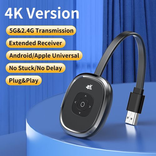 4k-5g-2,4g - Unnexhaus- Dongle vidéo HDMI sans fil, Wi-Fi, 5G, 4K TV, câble miroir, adaptateur émetteur, iPhone, Android, iOS, Miracast