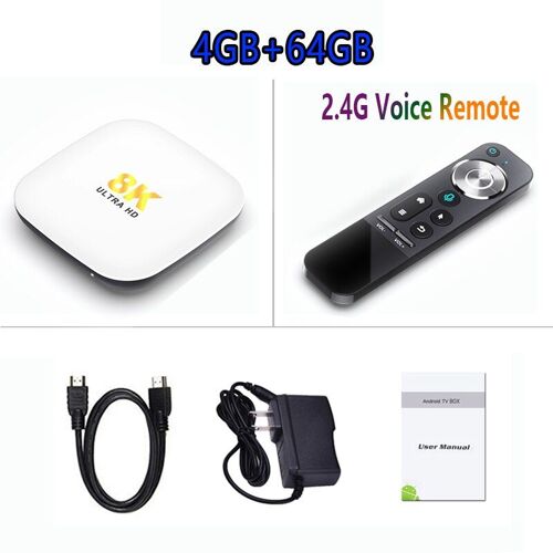 4 Go 64 Go - Boîte androïde de soutien Wifi6 BT5.0 8K de ROM de la 13.0 RK3528 4GB RAM 64GB d'Android TV