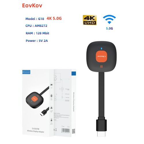 4k 5,0g - Adaptateur de dongle d'affichage TV sans fil, HDMI 4K, iOS, Android, vidéo, mise en miroir audio vers TV, budgétaire, moniteur