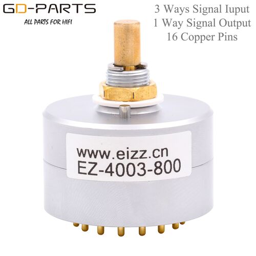 EZ-4003-800 - 1PC EIZZ 3 Way 3 Position Rotary Switch Selector Aluminum Shield 12 Copper Pins