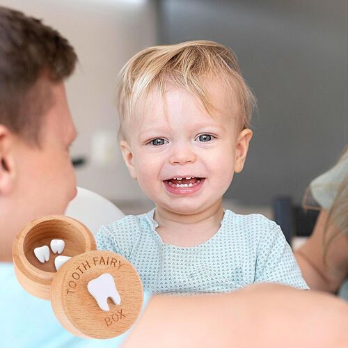 Boîte de Fée des Dents,Boîte à Dents en Bois Boîte à Souvenirs de Dents Mignonne Boîte de Rangement de Dents pour Garçons Filles