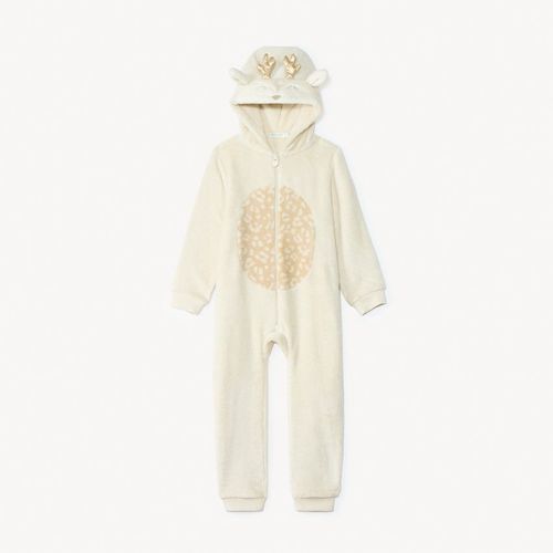 Surpyjama Ludique Biche En Sherpa Pour Fille - Beige