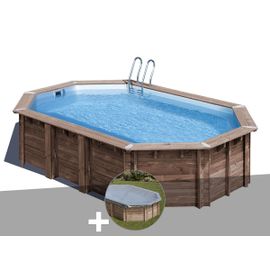 Kit piscine bois Gré Macadamia 6,32 x 3,35 x 1,30 m + Bâche hiver