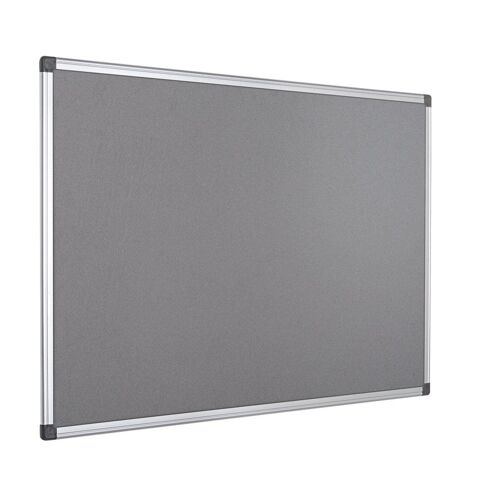Bi-Office Maya Grey Felt Noticeboard Alu Frame 90x60cm
