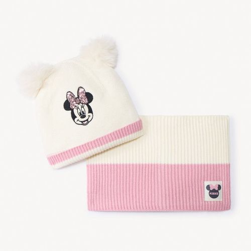 Set Bonnet + Snood Minnie Disney Pour Fille - Ecru