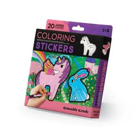 Set de 20 autocollants à colorier Licornes - Multicolore