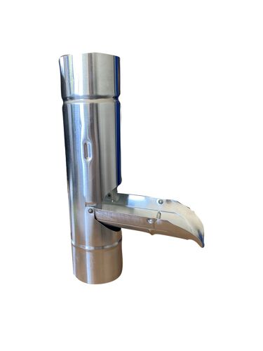 CONNEXION GOUTTIERE EN ZINC A CLAPET POUR RECUPERATION EAUX DE PLUIE DIAMETRE 80 MM