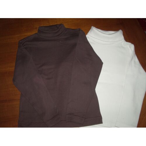 Lot De 2 Pulls Col Roulé Taille 5ans 1 Blanc Et 1 Marron
