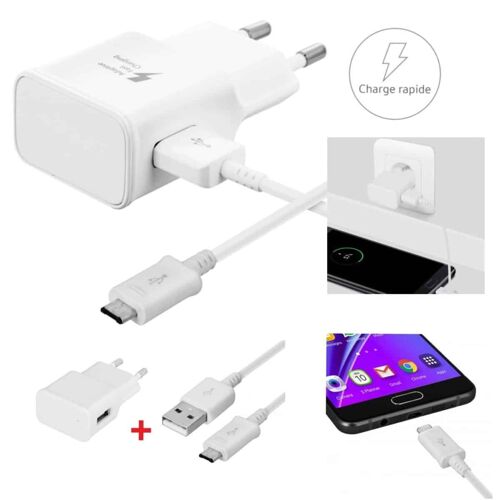 Chargeur Pour Samsung Galaxy A10/J3/ J3 2017/J2 2018/J5 /J5 2017 + Câble Micro-Usb