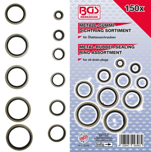 BAGUES BS BONDED SEALS METRIQUES BGS ASSORTIMENT DE 6 A 24,150 PIECES