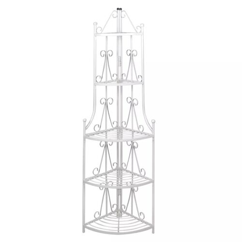 Étagère d'angle pour plantes en blanc