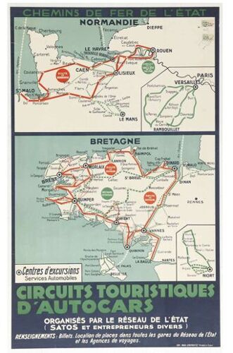 Affiche Circuits Touristiques Autocars