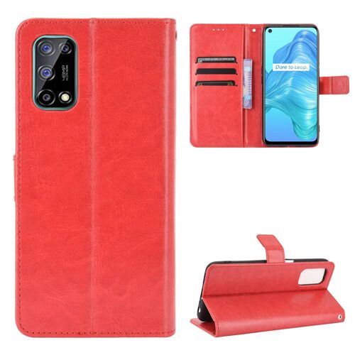 Coque Oppo Realme 7 5G,Etui pour Oppo Realme 7 5G,Coque en cuir pour Oppo Realme 7 5G,Convient a Etui la Oppo Realme 7 5G,Rouge