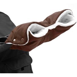 Gants De Poussette,Moufles Poussette Coupe-Vent Et Imperméable,Pour Poussettes Doux Chaud Hiver Antigel Protect Mains(Brun)