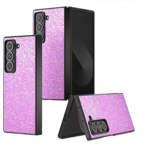 Coque de téléphone à paillettes colorées cadre noir