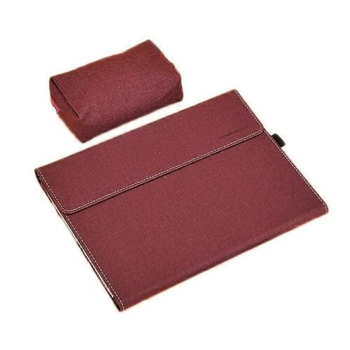 Étui de chute tout compris pour Microsoft Surface Pro 8, couleur : TPU Soft Shell Wine Red avec bloc d'alimentation