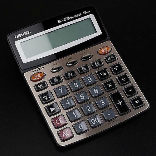 Deli 1559N Live Voice Calculator Calculatrice multifonctionnelle Office Finance 12 bits