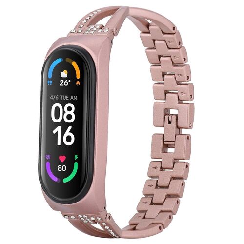 Pour Xiaomi Mi Band 6 / 5 Bracelet De Montre En Alliage De Diamant En Forme De X