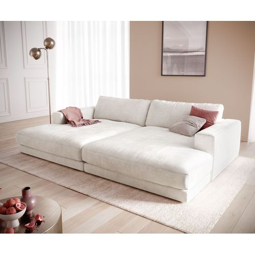 Canapé-Xxl Cubico Cordge Beige 290x170 Cm Grand Canapé