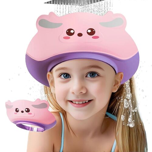 Protecteur De Bonnet De Douche Pour Enfants En Silicone Souple Réglable 0-8 Ans Cartoon Deer Shower Cap Rend Le Bain Plus Amusant Pour Les Enfants 
