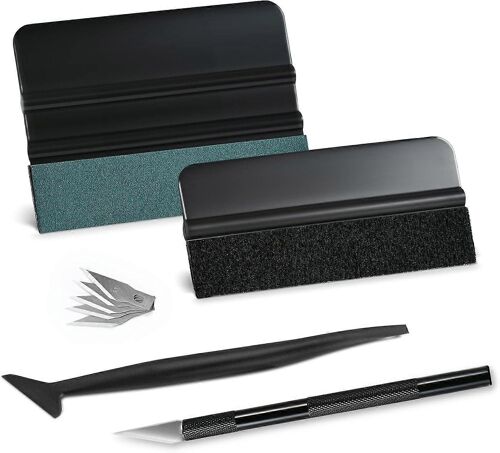 Kit D'installation De Film Pour Fenêtre - Outil D'emballage En Vinyle Avec Grattoir En Feutre, Micro-Grattoir, Couteau À Lame De Rasoir