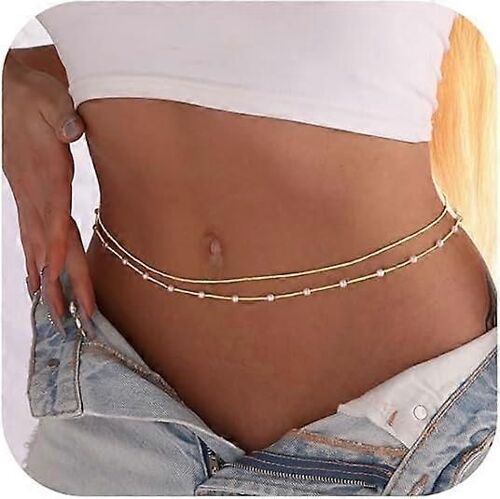 Chaîne Corporelle Plaquée Or Exquis Bohème Superposé Plage Taille Chaîne Bikini Réglable Chaîne Ventral Bijoux Accessoires Femmes Sexy