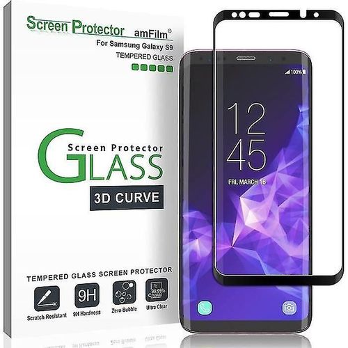 Protecteur D¿Écran En Verre Trempé Pour Galaxy S9 Full Coverage (Courbes 3d) Protecteur D¿Écran Pour Samsung Galaxy S9 (Noir)