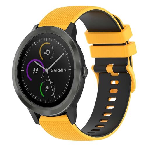 Pour Garmin Vivoactive 3 20mm Checkered Twin-Color Silicone Watch Band