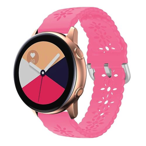 Pour Samsung Galaxy Watch4 Classic 42/46mm Plum Blossom Hollowed Silicone Watch Band