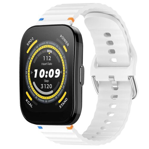 Bracelet De Montre En Silicone De 22 Mm Cousu À Grain Ondulé Pour Amazfit Bip 5 / Gtr 4