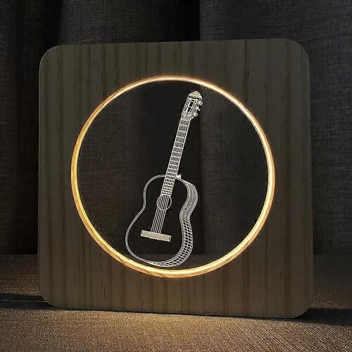 Fs-A3272w Guitare Instrument De Musique Cadre En Bois Massif Veilleuse