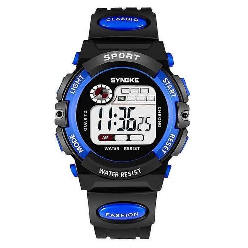 Synoke 99269 Montre Numérique Étanche Pour Enfants De Sport, Couleur : Large (Bleu)