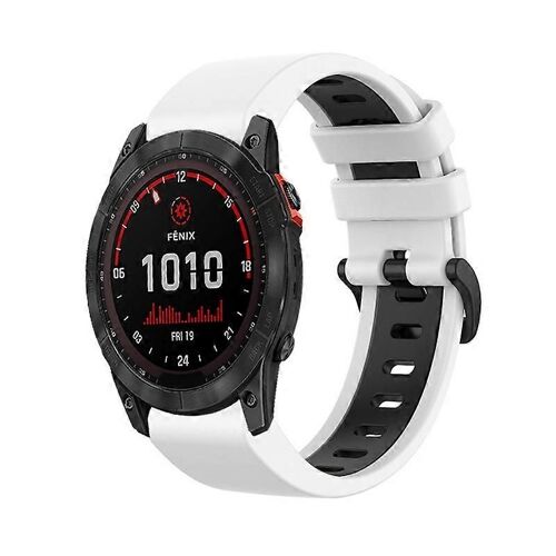 Pour Garmin Fenix 7x Solar 26mm Silicone Sport Bracelet De Montre Bicolore