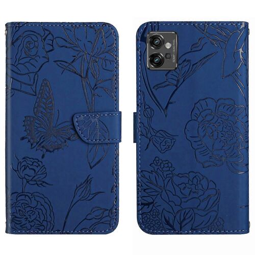 Pour Motorola Moto G32 Ht03 Skin Feel Papillon Embossed Flip Leather Phone Case