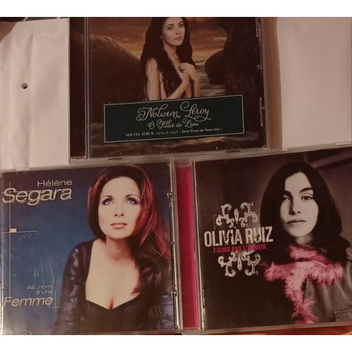 Lot 3 Cd Nolwenn Leroy. O Filles De L'Eau / Olivia Ruiz. J'Aime Pas L'Amour / Hélène Ségara. Au Nom D'Une Femme