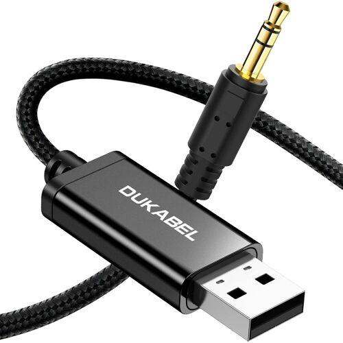 Câble jack USB A mâle vers TRS mâle 3,5 mm pour haut-parleurs, écouteurs, autoradio, PC, ordinateur portable, PS4, PS5-2,4m