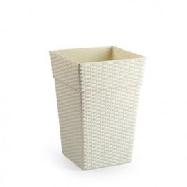 Pot En Rotin Haut 20 Cm Ivoire