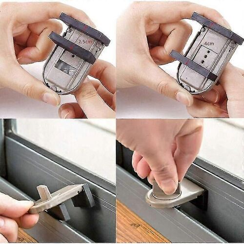 Bloqueur noir pour portes et fenêtres coulissantes pour la sécurité des bébés et l'antivol (2 Pcs)