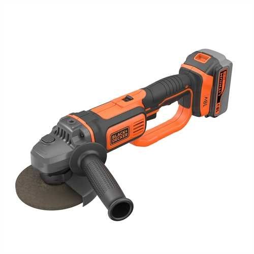 Black & Decker 18V Meuleuse d'angle, 125mm, 1x 4,0 Ah batterie, 400 mA chargeur - BCG720M1-QW