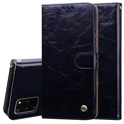 Étui En Cuir À Rabat Horizontal De Texture De Cire À L'huile De Style Professionnel, Avec Support Et Fentes Pour Cartes Et Portefeuille