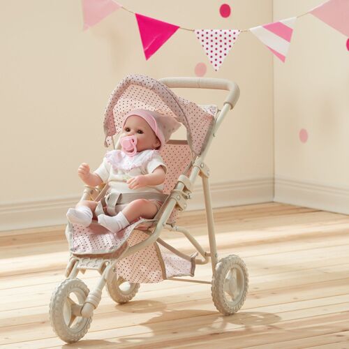 Olivia's Little World Poussette Poupée Polka Dot Princess Rose/Gris pour Jogging