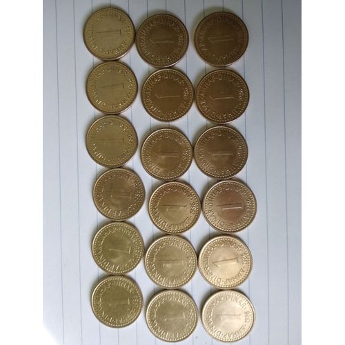 Lot De 18 Pièces De 1 Dinar Yougoslave 1986