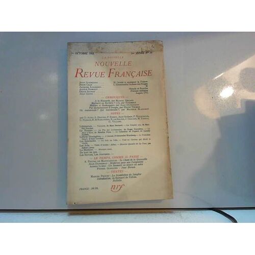 [La Nouvelle Nouvelle Revue Francaise] 1er Octobre 1953, N°10