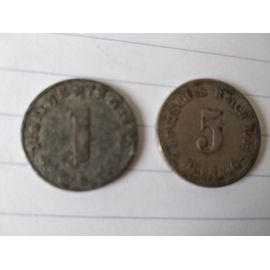 Lot De 1 Pièce De 1 Pfennig De 1941 & 1 Pièce De 5 Pfennig De 1911 Vu