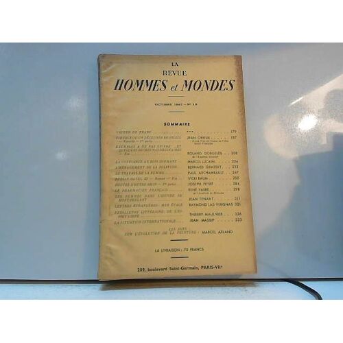[La Revue Hommes Et Mondes] Oct 1947 - N°15