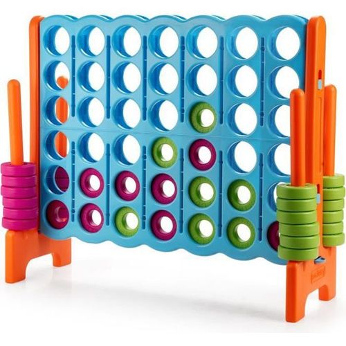 Costway Jeux Puissance 4 Géant Pour Enfant Jeu De Société Pour Familles En Ligne Avec 42 Anneaux Et Curseurs À Partir De 3 Ans Bleu